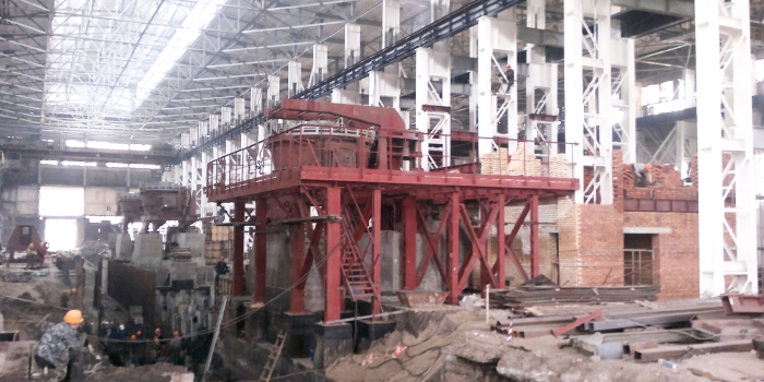 Устройство строительных конструкций для установки печи ДСП - 16 на Бежицком сталелитейном заводе
